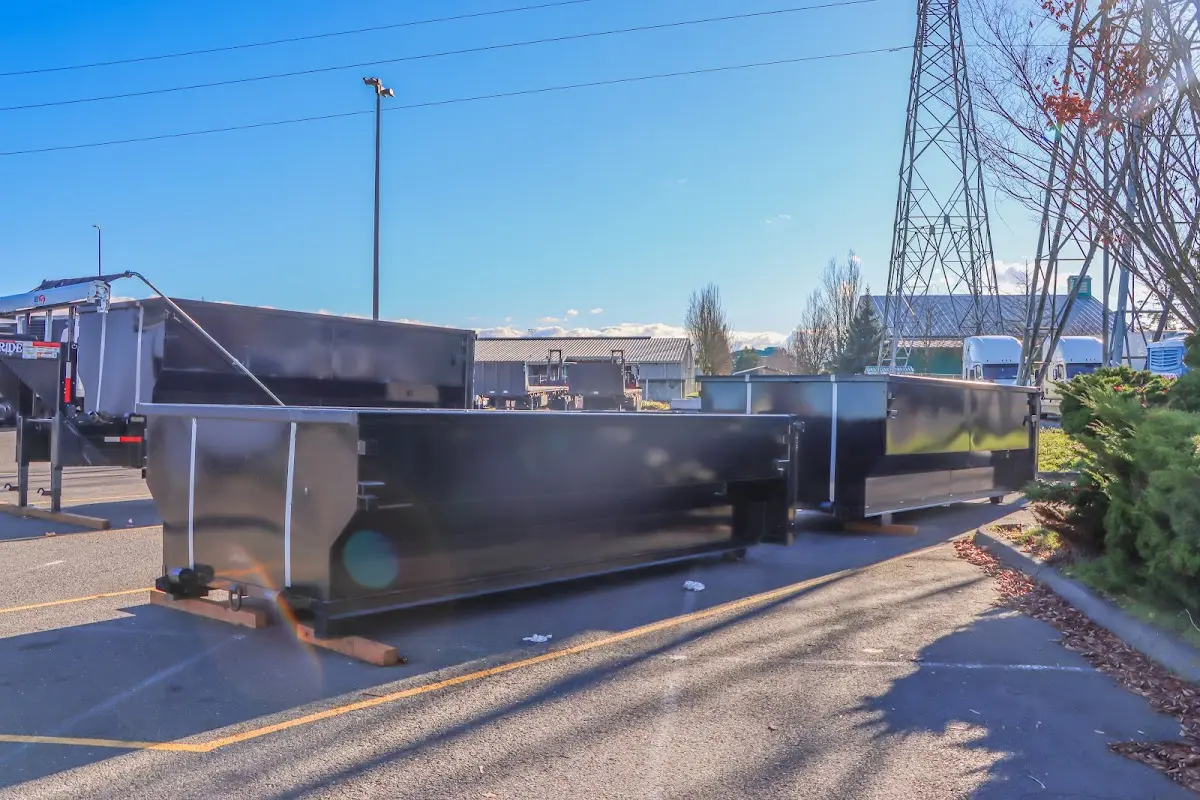 Roll-off dumpster ready for waste disposal at job site for 2 Yard Dumpster Rental in Warrenville
